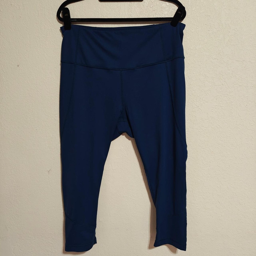 Active Life Womens Moroccan Teal Blue Cropped Leggings Size XXL Yoga Pants